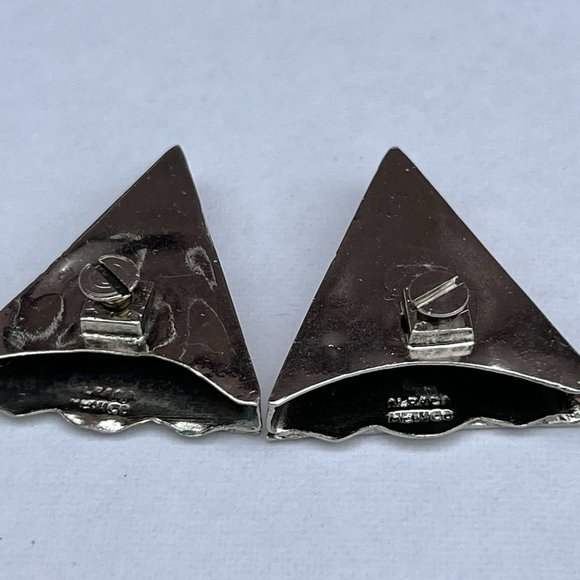 Vintage Mexican Sterling Silver Men's shirt Collar Tip Collar Points Horse Logo - Picture 7 of 8